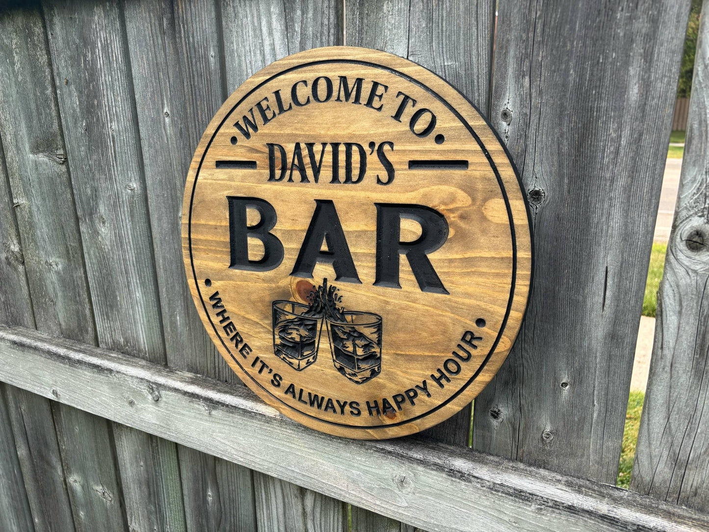 Bar Sign Glasses Cheersing