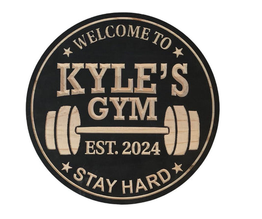 Gym Wooden Sign | Personalized Wood Decor