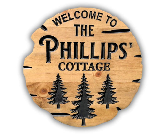 Rustic Family Cottage Sign | Personalized Wooden Decor