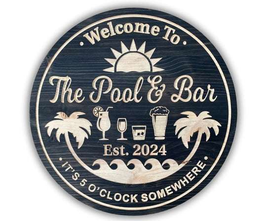 Custom Poolside Bar Sign