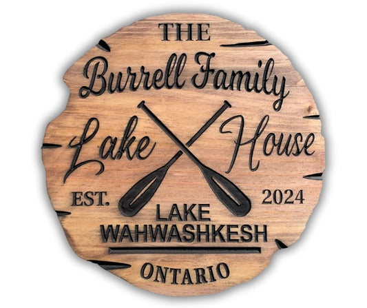Rustic Lakehouse Sign | Personalized Wooden Decor
