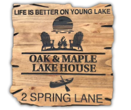 Rustic Family Cottage Sign | Personalized Wooden Decor