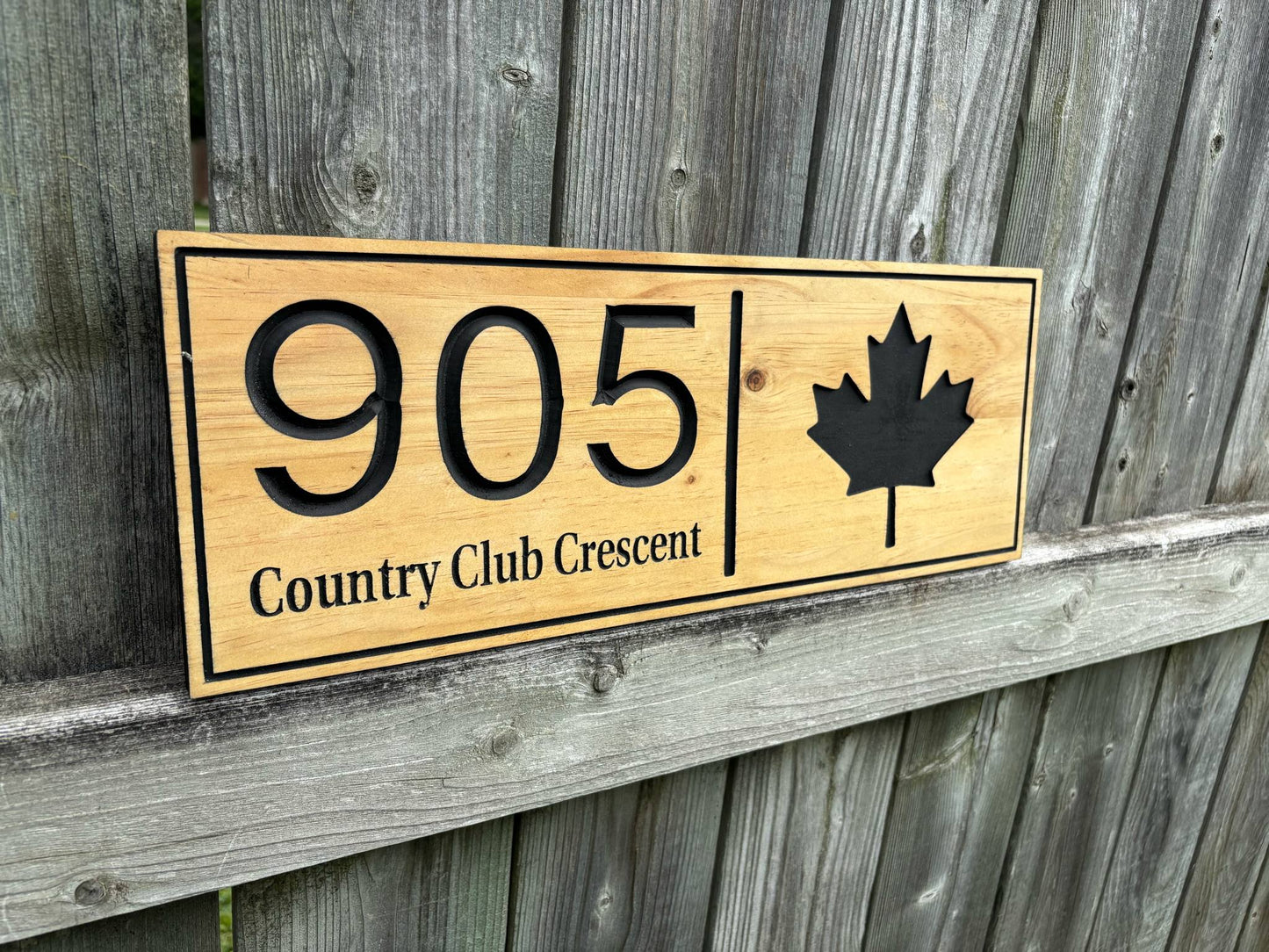 Canadian Address Sign | Wood Address Sign