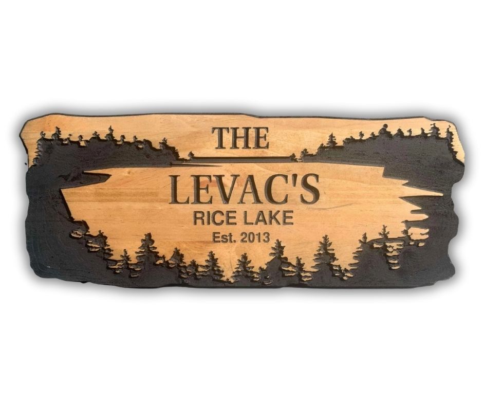 Custom Wood Lake Sign – Personalized Lake House Decor, Rustic Cottage Wall Art, Custom Cabin or Dock Name Sign