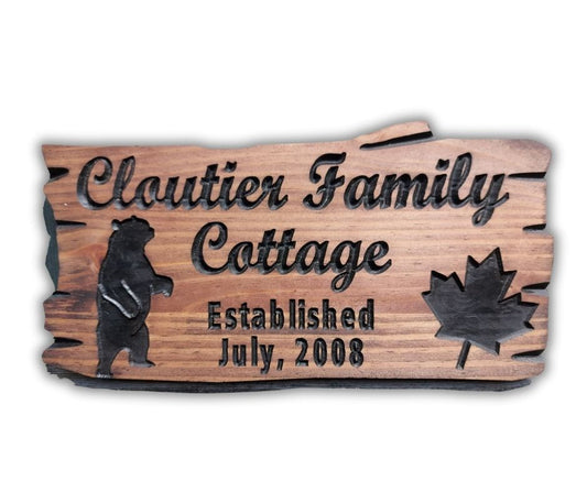 Custom Wooden Family Cottage Sign | Personalized Wood Decor