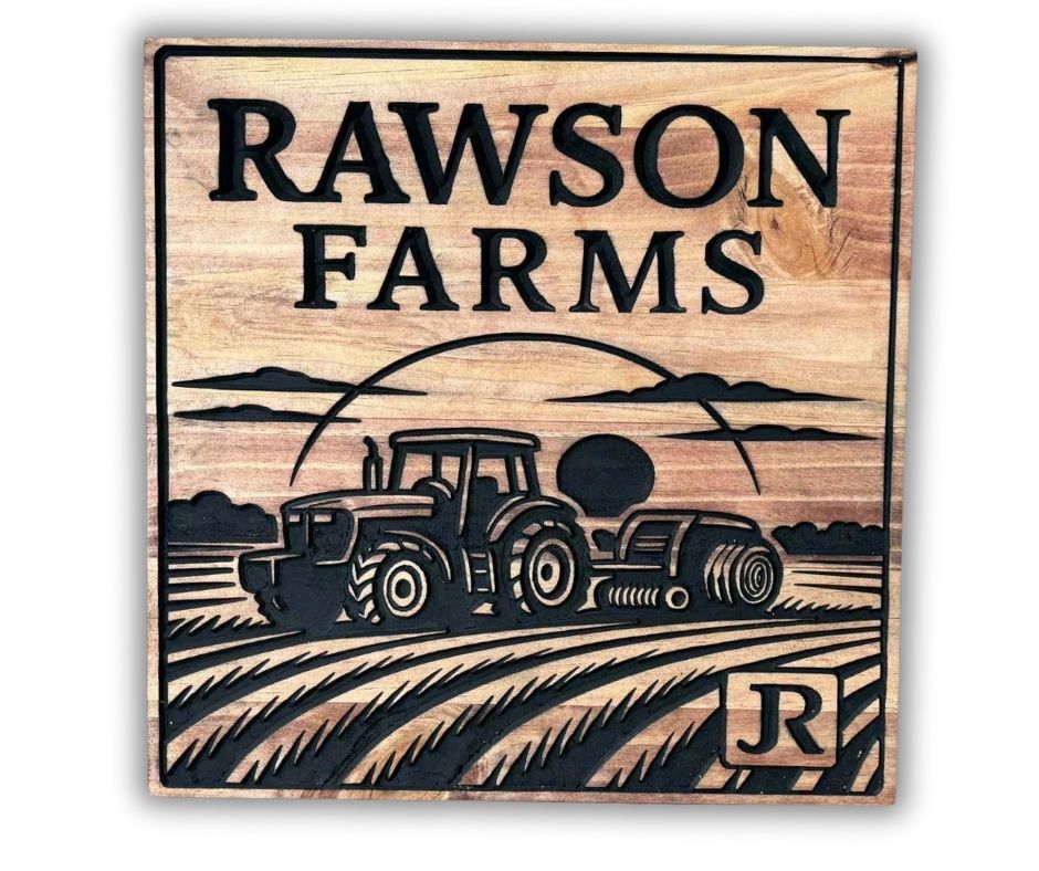 Wood Farming Sign