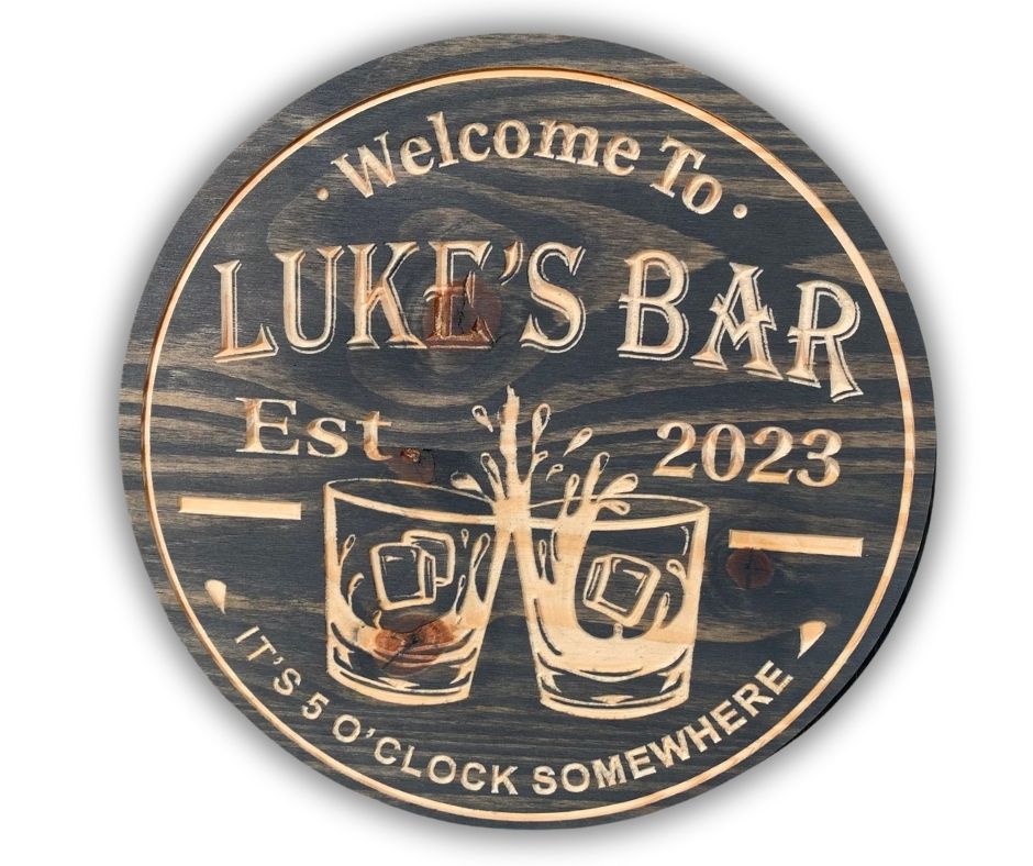 Whiskey Cheers Bar Sign | Personalized Wooden Decor