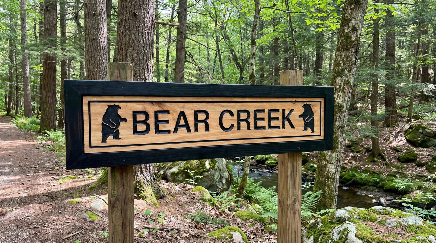 Outdoor Bear Trail Sign