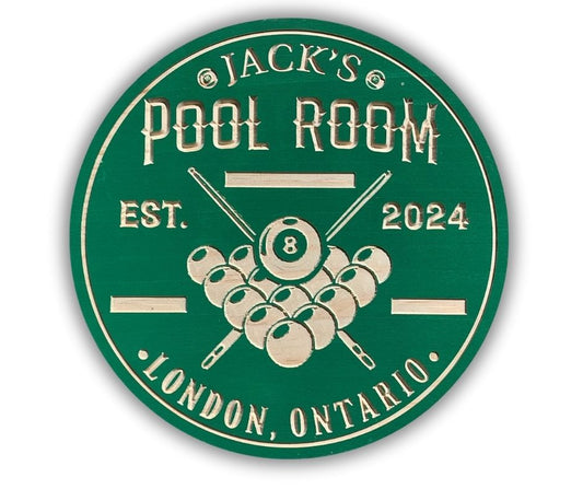 Custom pool Room Sign | Personalized Wood Sign
