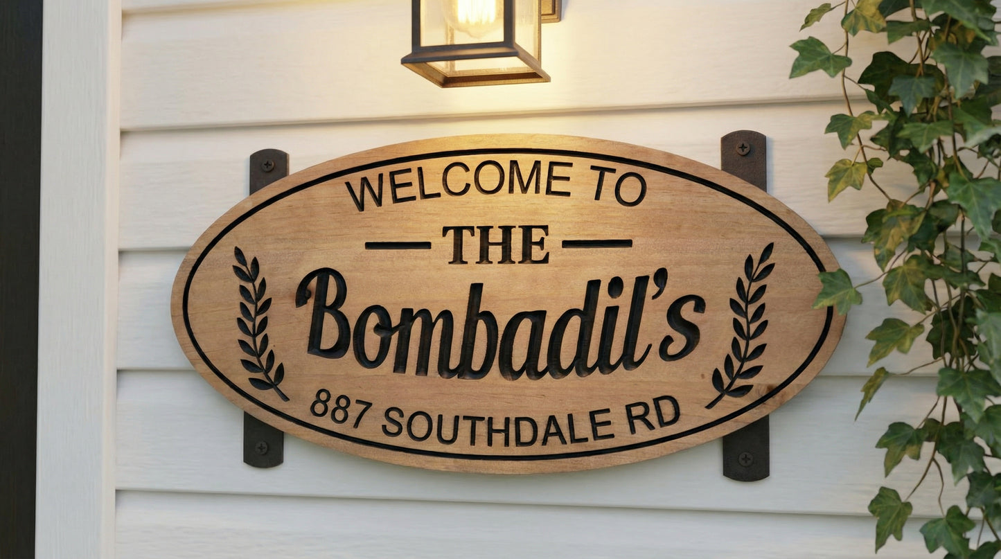 Custom Wood Address Sign | Personalized Name Sign