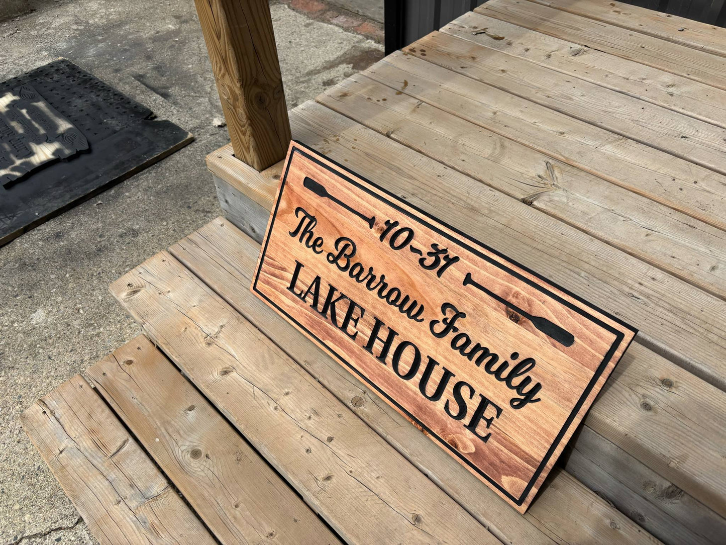 Personalized Family Name Sign | Lakehouse Wood Sign
