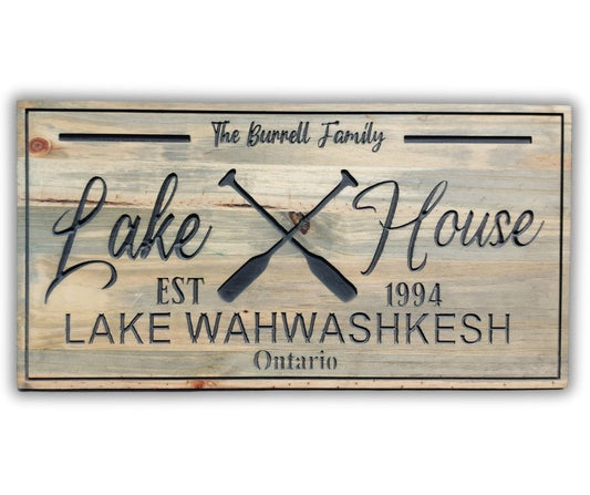 Rustic Lakehouse Sign | Personalized Wooden Decor