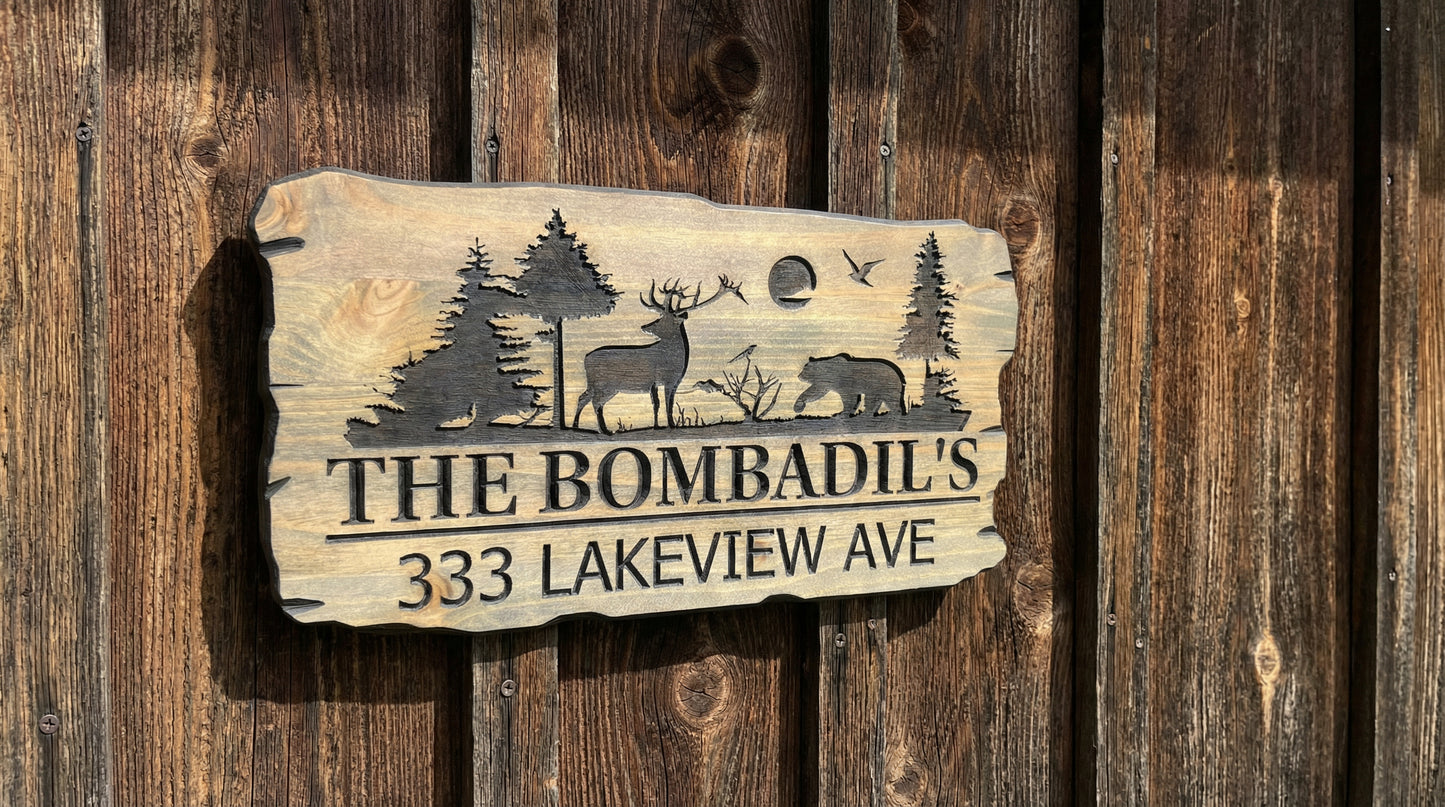 Rustic Cottage Sign | Address Sign