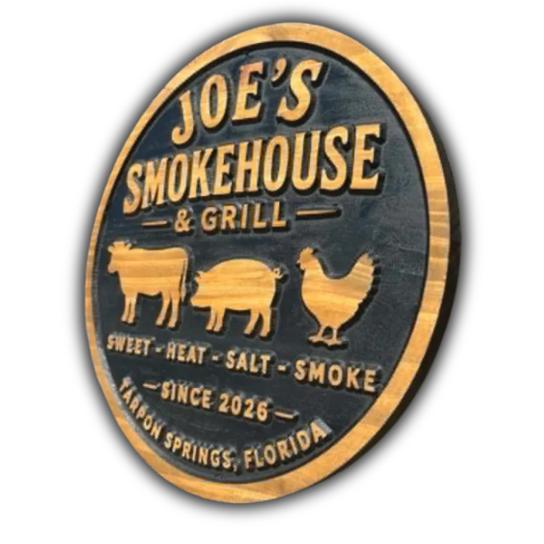 Smoke House Sign with Animals