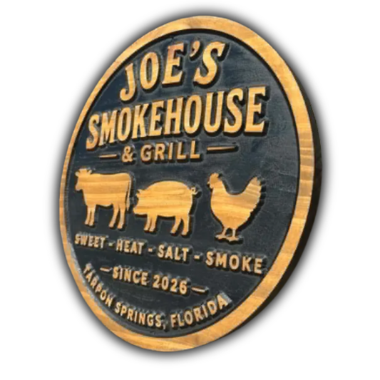 Smoke House Sign with Animals