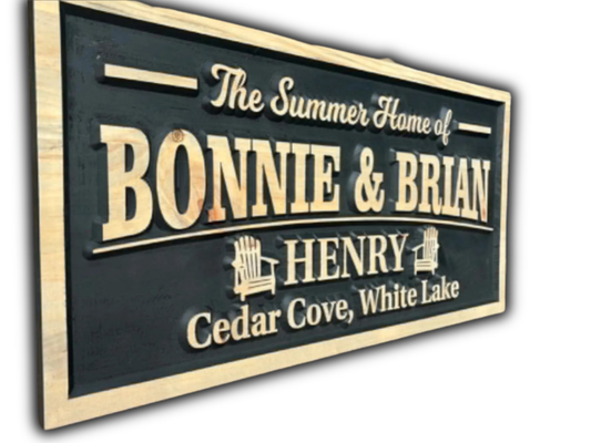 3D Couples Cottage Sign