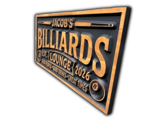 3D Billiards Sign