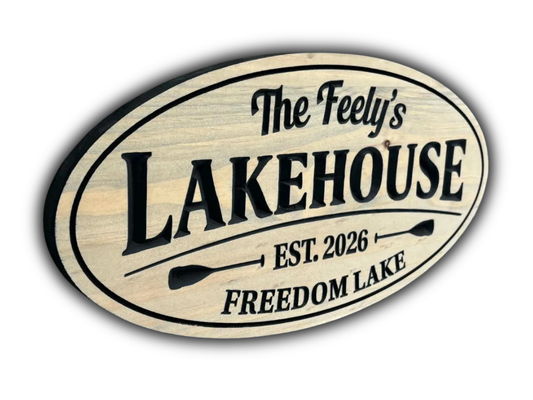Oval Lakehouse Sign