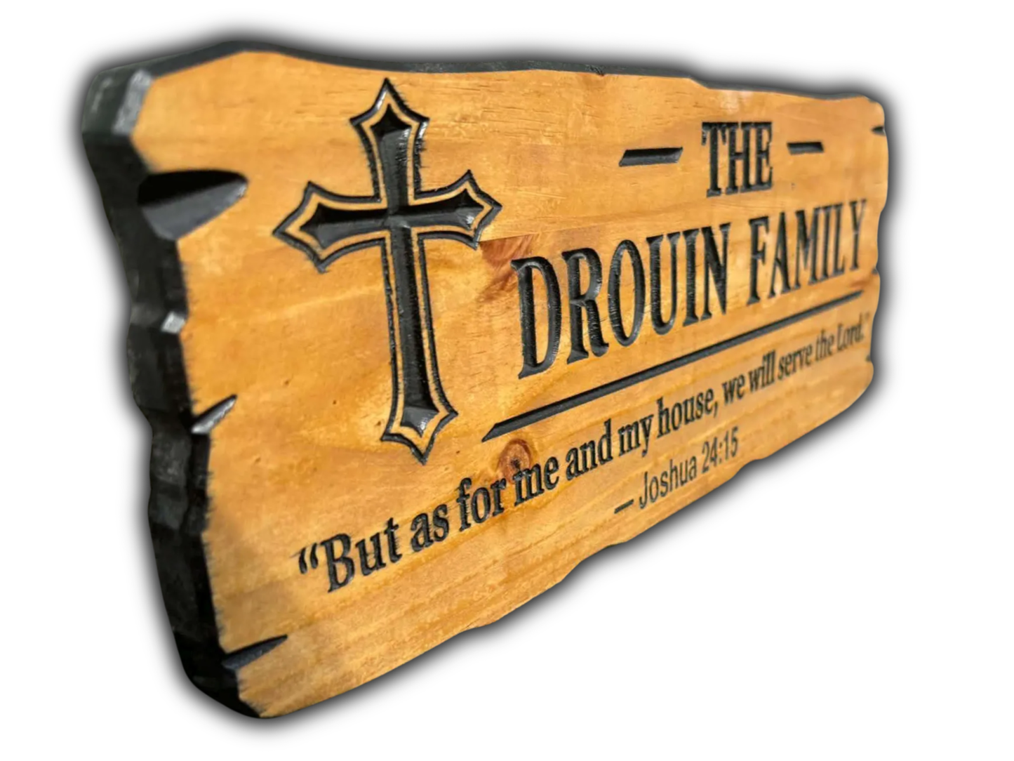 Rustic Christian Family Name Sign