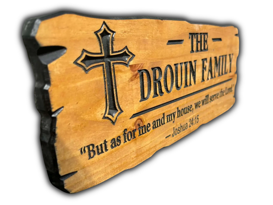 Rustic Christian Family Name Sign