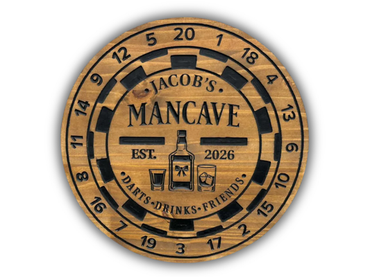 Dart Board Mancave Sign