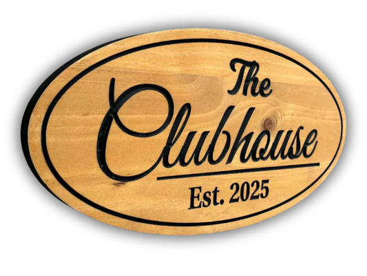 Personalized Clubhouse Wood Sign | Custom Established Wall Decor