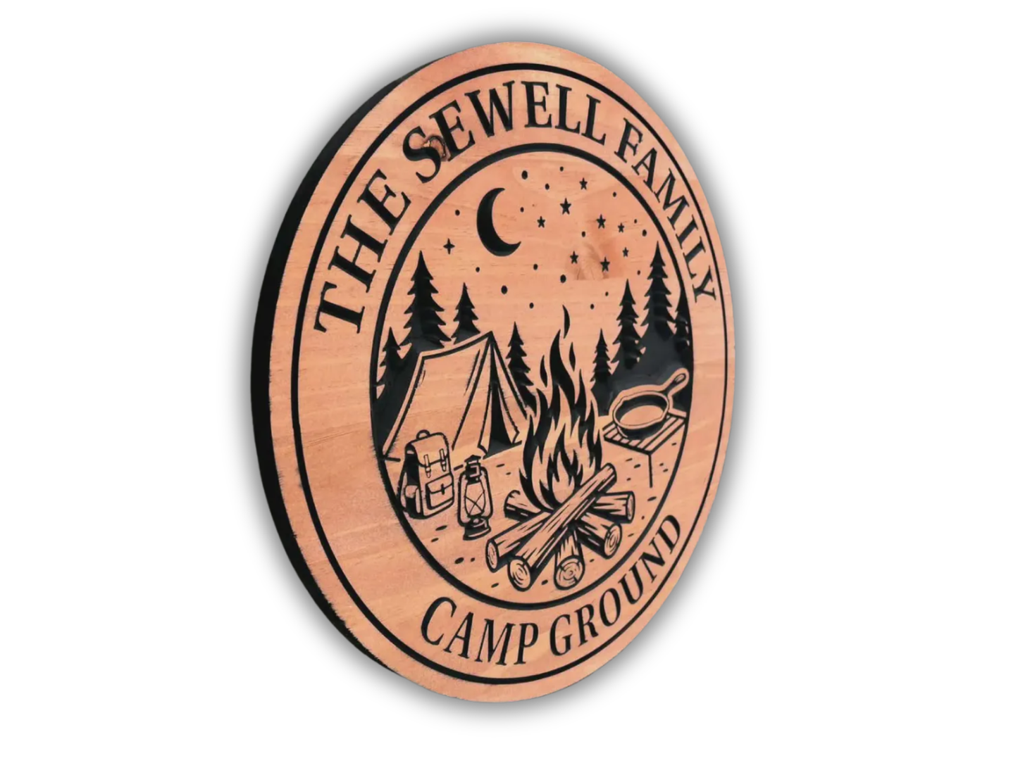 Circular Camping Sign