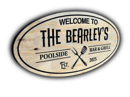 Oval BBQ Sign