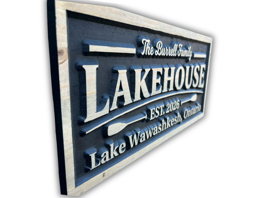 3D Lake House Wood Sign