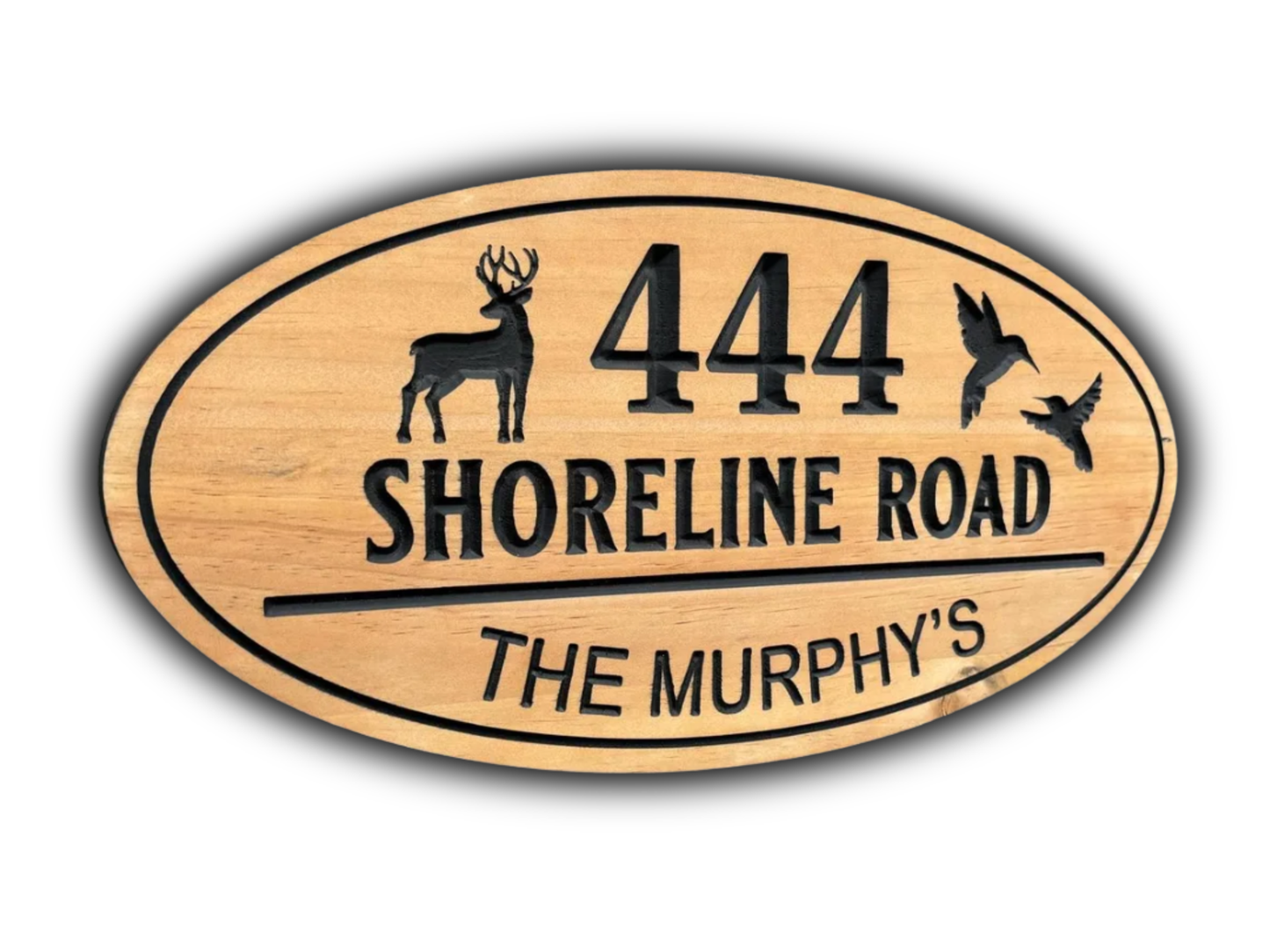 Deer and Humming Bird Address Sign