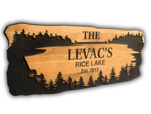 Custom Wood Lake Sign – Personalized Lake House Decor, Rustic Cottage Wall Art, Custom Cabin or Dock Name Sign