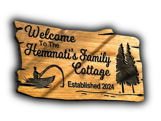 Rustic Family Cottage Sign | Personalized Wooden Decor
