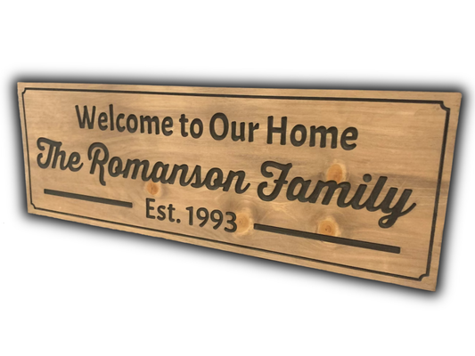 Custom Family Name Sign | Personalized Wood Decor