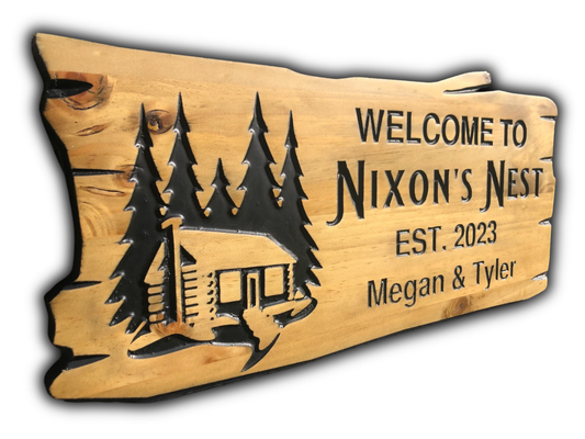Rustic Family Cottage Sign | Personalized Wooden Decor