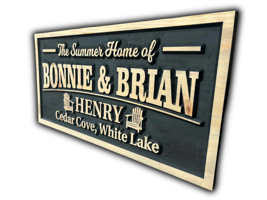 3D Couples Cottage Sign