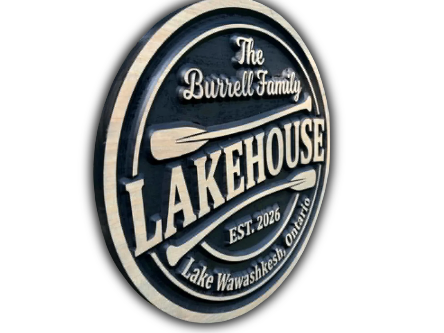 3D Circular Lakehouse Sign