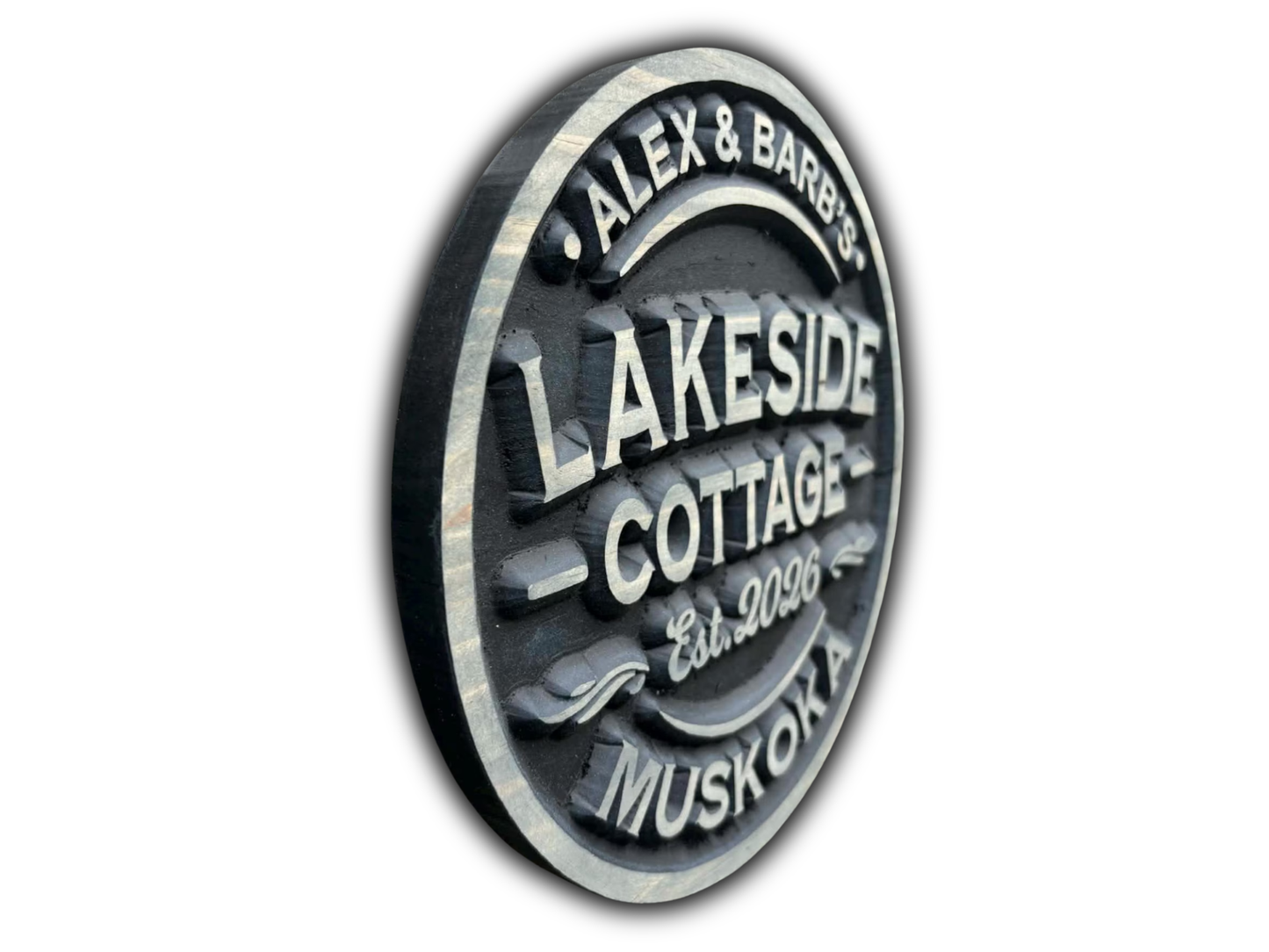 3D Circular Lakehouse Sign Text