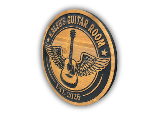 Acoustic Winged Guitar Sign