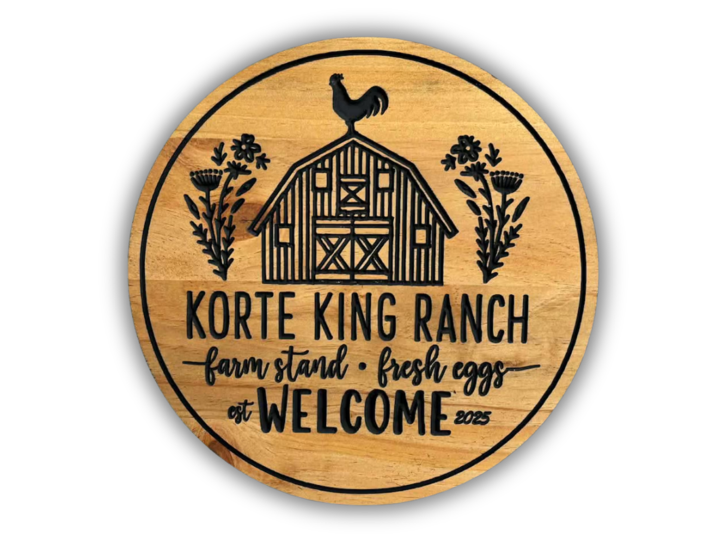 Barn and Rooster Farm Sign