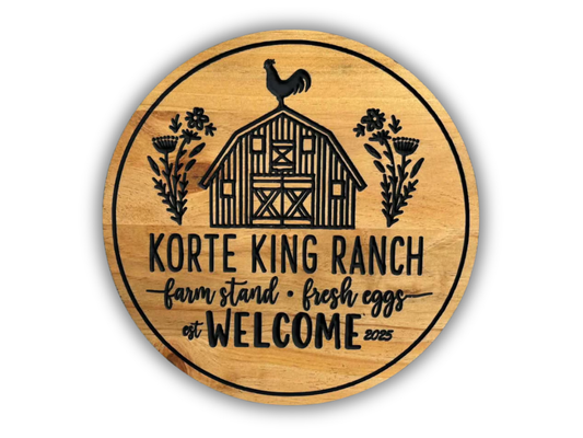Barn and Rooster Farm Sign