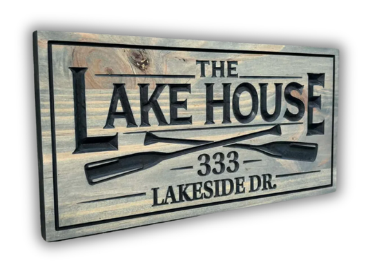 Lake House Address Sign