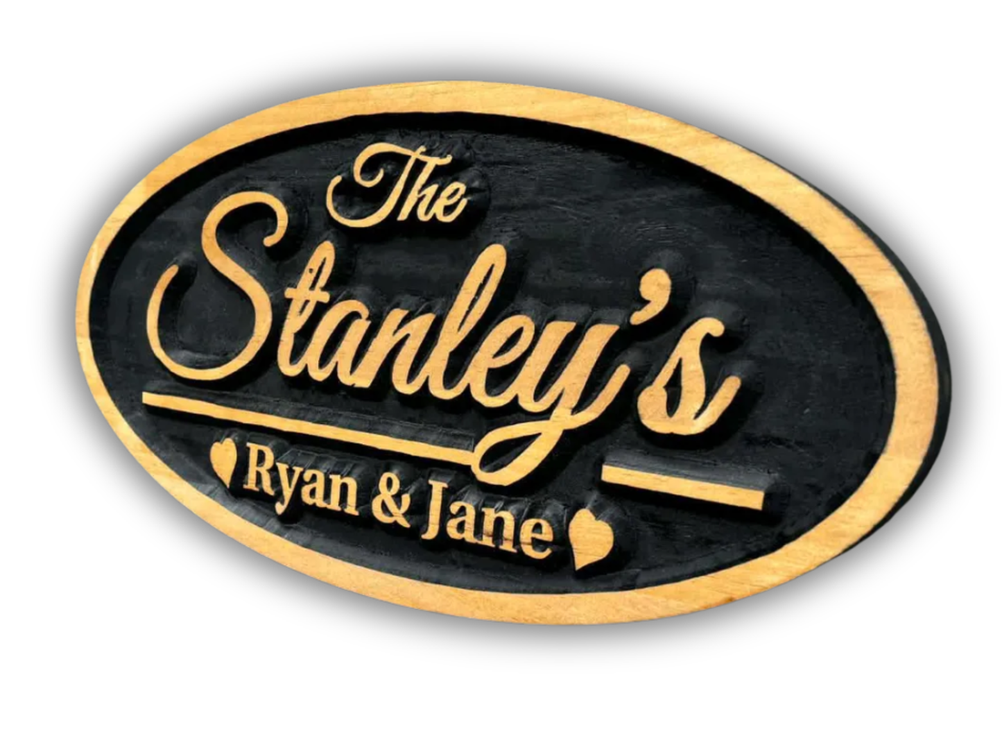 3D Oval Family Name Sign