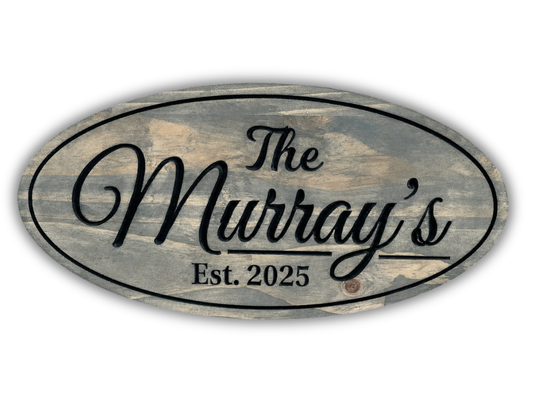 Oval Family Name Sign