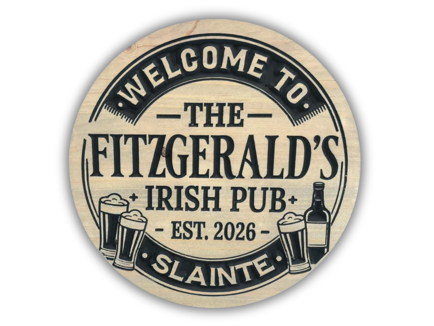 Irish Pub Sign With Beers
