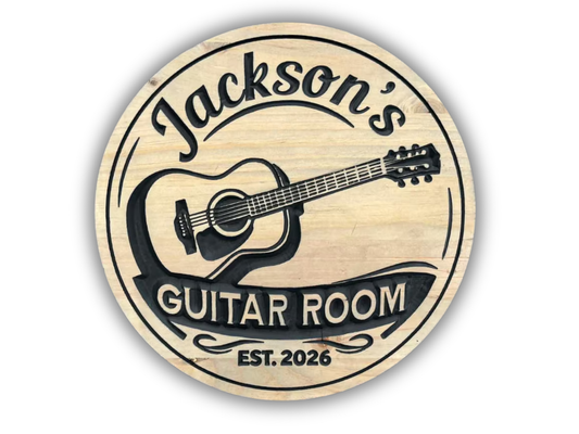 Acoustic Guitar Room Sign