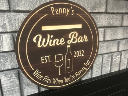 Custom Wooden Wine Bar Sign | Kitchen Plaque | Wine Decor