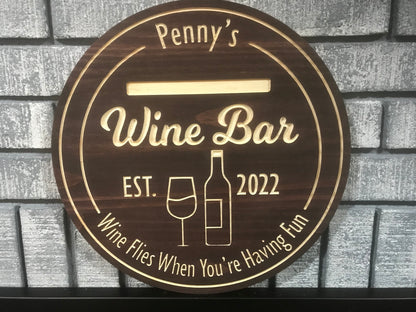 Custom Wooden Wine Bar Sign | Kitchen Plaque | Wine Decor