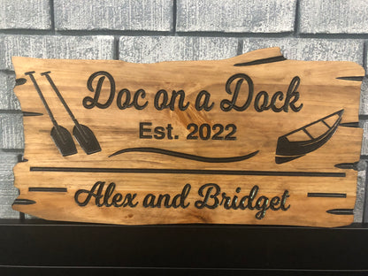 Custom Wooden Cottage Sign | Retirement Sign | Boat | Paddles