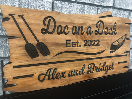 Custom Wooden Cottage Sign | Retirement Sign | Boat | Paddles