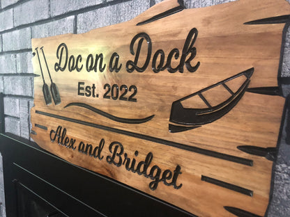 Custom Wooden Cottage Sign | Retirement Sign | Boat | Paddles